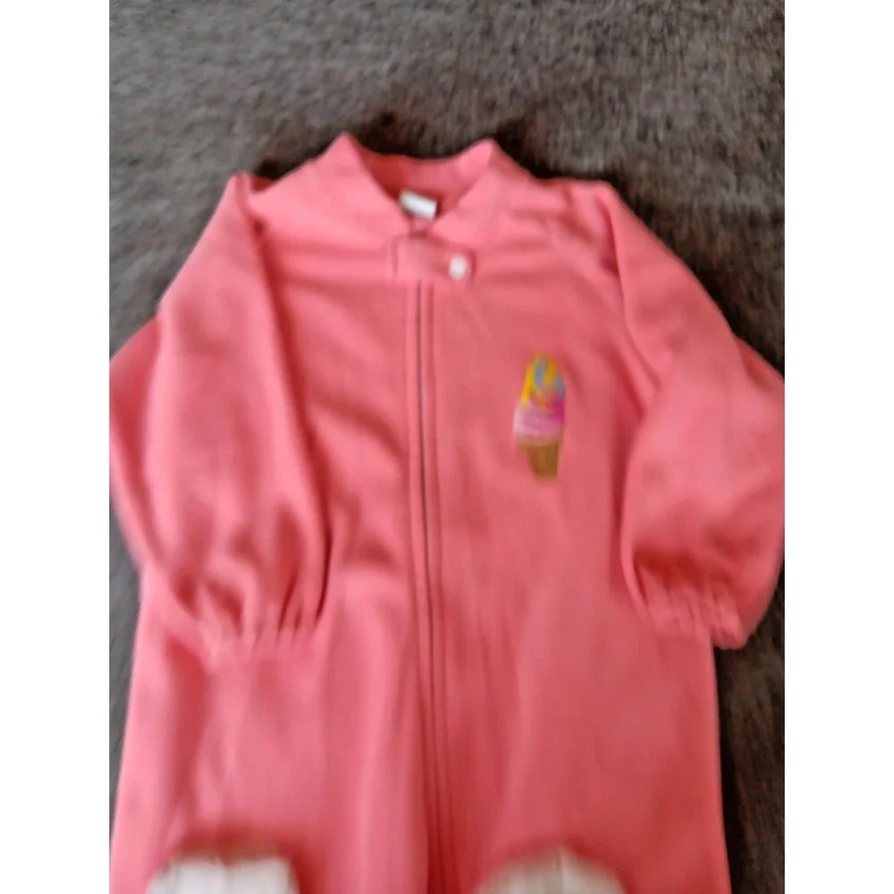 pajamas 3T month Girls Pink Fleece sleeper Ice Cream Cone